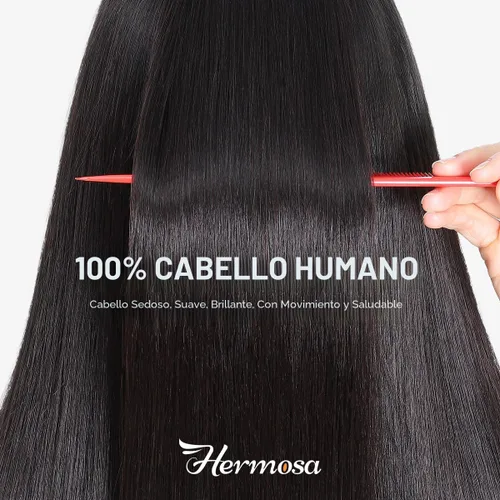 Vista 8 de Hermosa Pelucas de cabello humano lacio con encaje frontal HD de 13 x 6 Negro