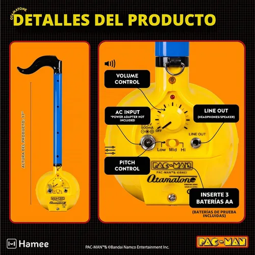 Vista 4 de Otamatone Deluxe PAC-MAN Sintetizador Electrónico Instrumento Musical