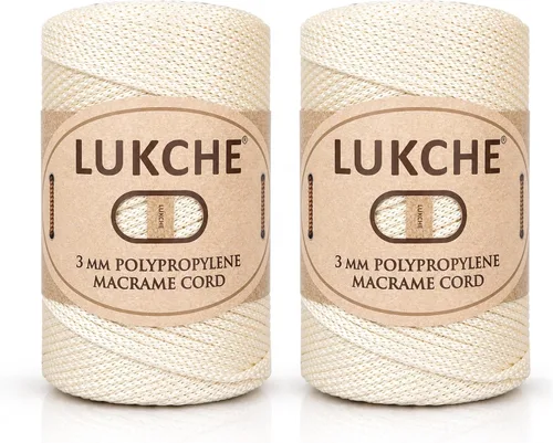 Vista 21 de Cuerda de macramé premium de poliéster de 3 mm (134.44 metros), (250 g) 100% cuerda de macramé de polipropileno, hilo de crochet de macramé colorido
