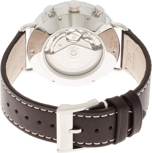 Vista 2 de Hamilton H77706553 Reloj automático suizo marrón para hombre con pantalla analógica, Tono-plateado, Cronógrafo