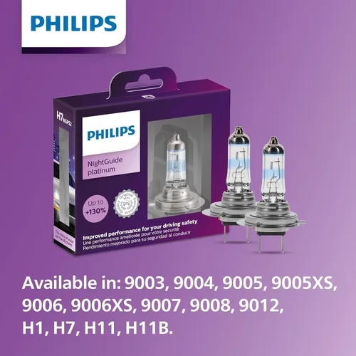 Vista 6 de Philips Automotive Lighting H7 NightGuide Platinum - Bombilla de repuesto para faros delanteros, se adapta a posiciones seleccionadas de luz alta