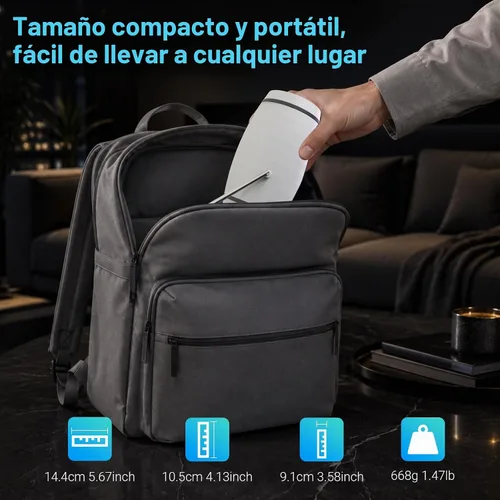 Vista 7 de 【Aplicaciones integradas】Mini proyector con WiFi y Bluetooth, proyector portátil de soporte 1080P 4K, proyector de películas para dormitorio Blanco