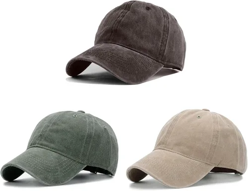Vista 7 de HH HOFNEN Gorra de béisbol de algodón de sarga lavada y desgastada, vintage, ajustable, para hombre y mujer
