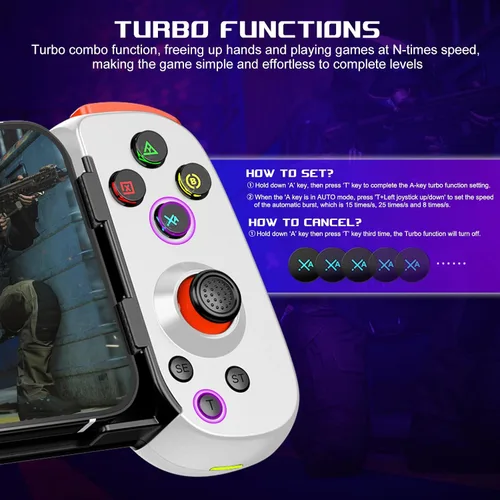 Vista 4 de arVin Wireless Controller for iPhone/iPad/iOS/Android/Tablet/PC/Switch, Phone Game Controller Joystick for Xbox Cloud Gaming/PS Remote Play/Steam