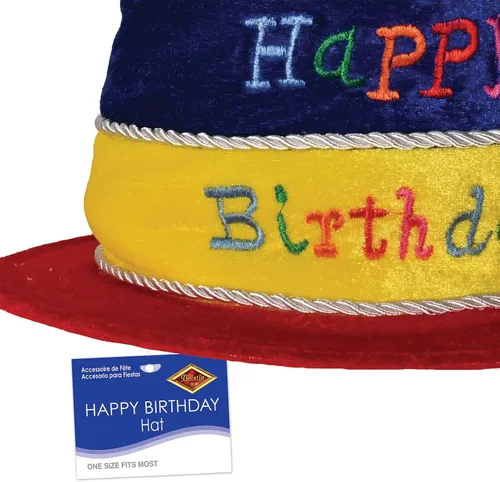 Vista 4 de Beistle Gorro de peluche para pastel de feliz cumpleaños