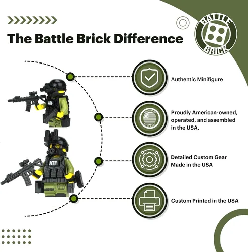 Vista 2 de Battle Brick Coleccionable ATF Special Response Team SRT Officer Custom Collectible Minifigure