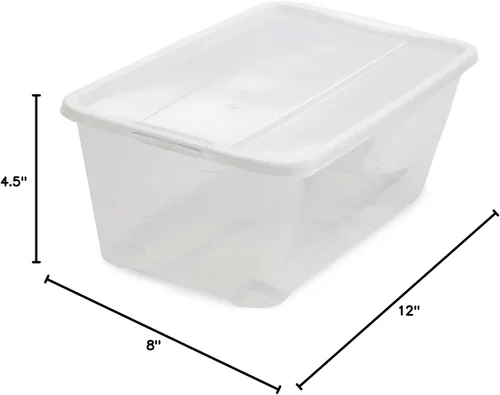 Vista 10 de Life Story Caja de almacenamiento rectangular de plástico transparente de 6 cuartos de galón para organización del hogar y el armario, paquete de 4