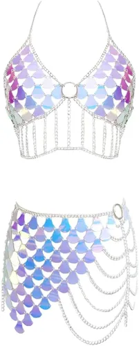 Vista 6 de Cadena de Cuerpo de Traje Sexy para Mujer B-Color dorado