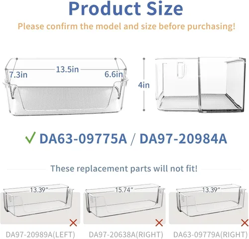 Vista 2 de Contenedor para puerta de refrigerador DA63-09775A DA97-20984A actualizado (lado derecho) Compatible with Sam-sung Refrigerator RF27T5201SR