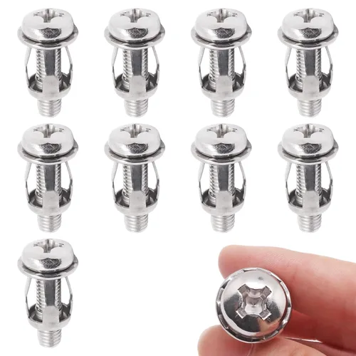 Vista 14 de Anclajes de Pared Huecos con Tornillos de Servicio Pesado, Pernos Molly de Acero al Carbono Galvanizado en Zinc Anclajes de Pared para Paneles