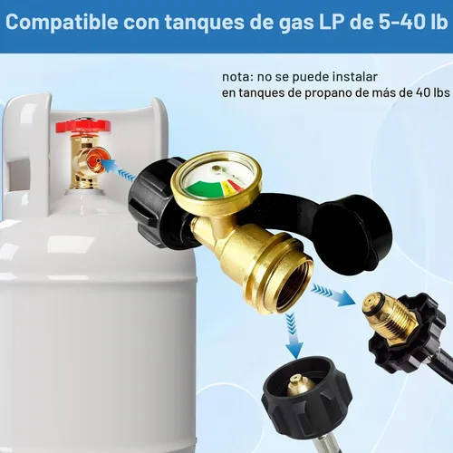 Vista 4 de Indicador de nivel de tanque de propano para tanque de propano LP 5LB-40LB (paquete de 2)