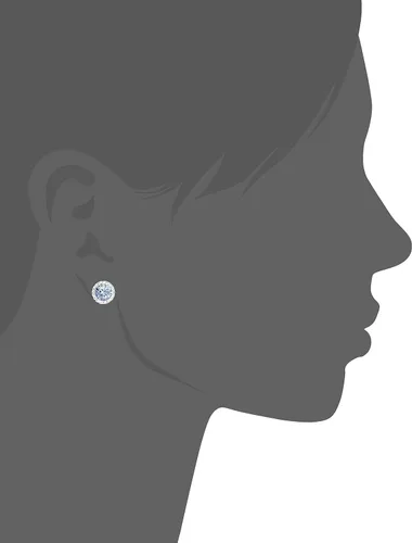 Vista 2 de Sterling Silver Crystal Halo Stud Earrings