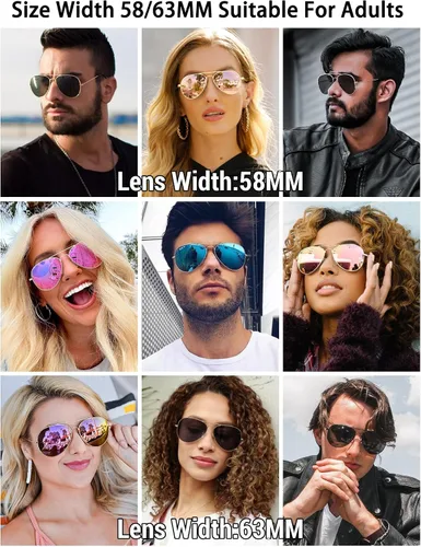 Vista 2 de Pro Acme Gafas de sol clásicas polarizadas estilo aviador, 100% protección UV, 52 mm 58 mm 63 mm