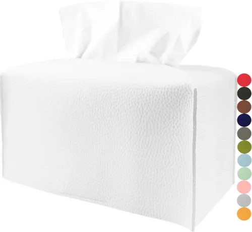 Vista 20 de Cubierta de Caja de Paños Grande Rectangular – Soporte de Caja de Paños Rectangular de Tamaño Plus con Cinturón Inferior [JESMINI, Negro] Soporte