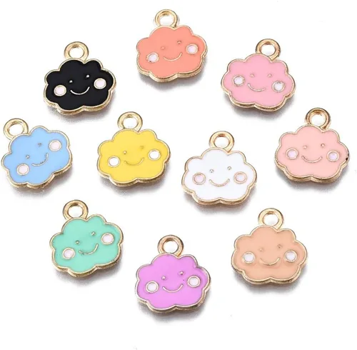 Vista 16 de DanLingJewelry Dijes esmaltados de formas surtidas para hacer pulseras, collares, joyas, Metal