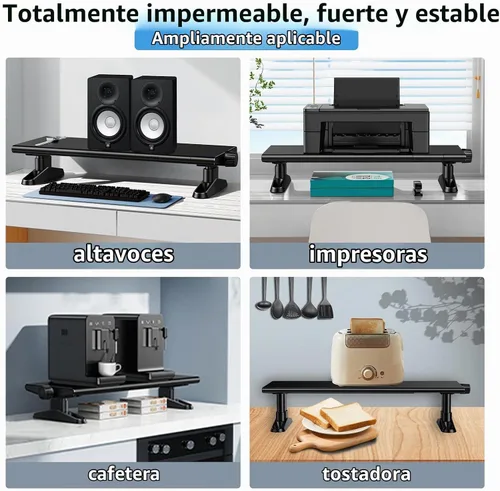 Vista 6 de Soporte elevador de monitor de computadora para escritorio, 4.4-5.7 pulgadas, altura ajustable libremente con soporte para teléfono celular