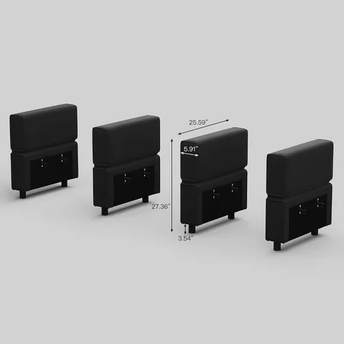 Vista 2 de Belffin Módulo modular de respaldo para sofá seccional para sofá seccional apoyabrazos/respaldo (juego de 4) terciopelo negro