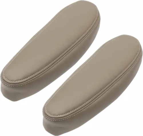 Vista 2 de NLQR 2 fundas para reposabrazos de asiento, color marrón neutro medio 522, compatible con Chevy Silverado Tahoe Suburban Avalanche GMC Sierra Yukon