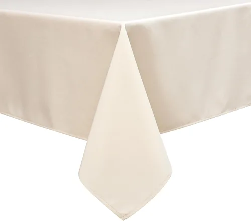 Vista 3 de Wewoch Mantel rectangular beige resistente al agua lavable de poliéster para comedor, cocina, fiestas, bodas y uso al aire libre, 52 x 70 pulgadas