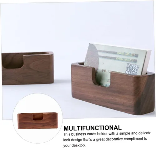 Vista 8 de EXCEART 1pc Estuche de madera para tarjetas de visita Soporte de tarjetas de madera Titular de tarjetas de nombre de madera Soporte para tarjetas