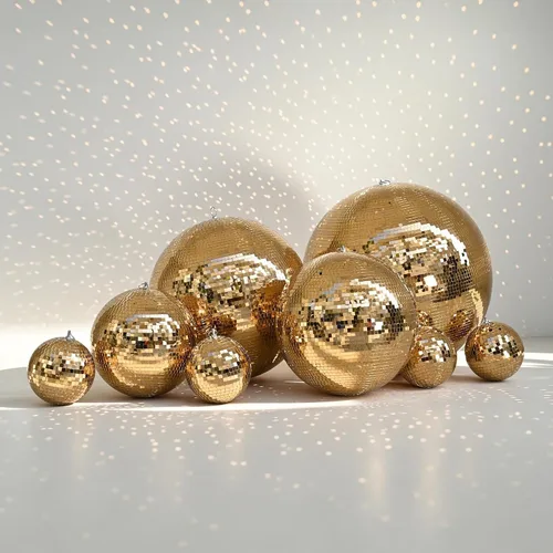 Vista 31 de Yescom Juego de 8 bolas de discoteca de 7/12/16/20/24 pulgadas, bolas de espejo surtidas, decoración de vidrio para colgar para fiestas de los años