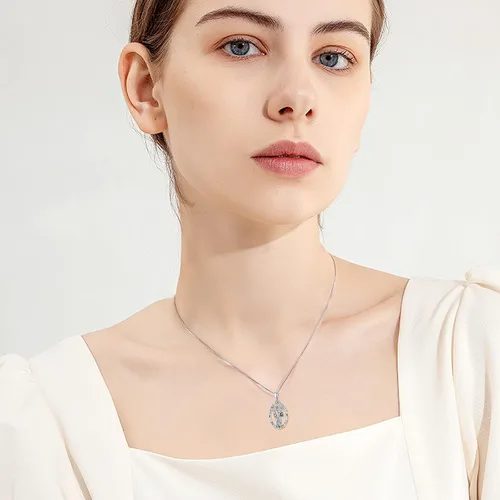 Vista 3 de Brisskaari Collar con colgante de San Miguel, San Cristóbal, San Patricio, San Juda, San Benito, San José, plata de ley 925, medalla de amuleto