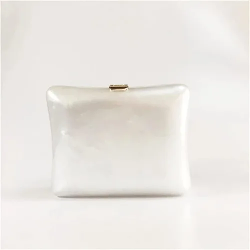 Vista 6 de ZLXDP - Bolso de mano de acrílico perla para noche, bolso de mano de cadena para boda, fiesta, mujer, bolso cruzado