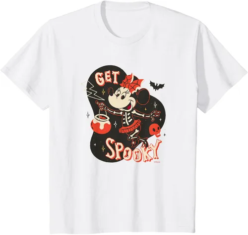 Vista 28 de Disney Disfraz de esqueleto de Minnie Mouse para Halloween, camiseta espeluznante Negro