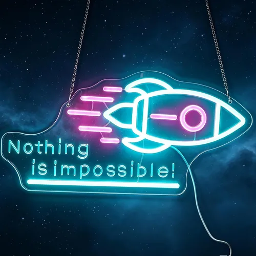 Vista 19 de Nordstylee Luces de neón con forma de astronauta para colgar luces de neón decorativas con USB o pilas para el hogar, dormitorio, bar, restaurante