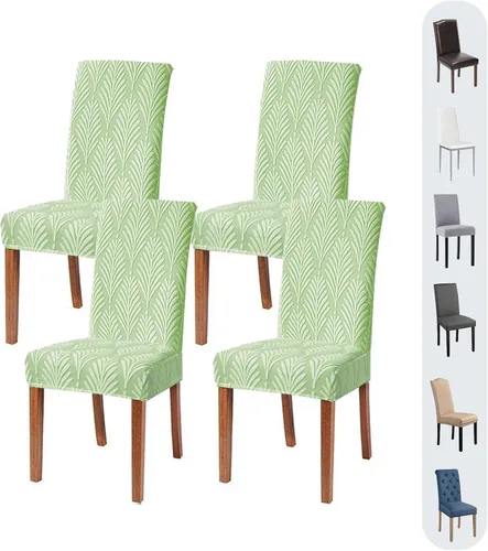 Vista 10 de Juego de 2 fundas para sillas de comedor, fundas elásticas para sillas de comedor, extraíbles y lavables, para el hogar, cocina, banquete, ceremonia