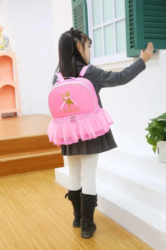 Vista 2 de Dorlubel - Linda mochila de ballet con tutú con llavero para niñas Tutú rosa niña 7