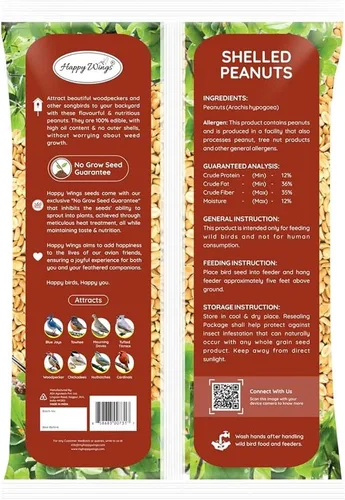 Vista 3 de Happy Wings - Alimento para pájaros de cacahuetes sin cáscara de 5 libras