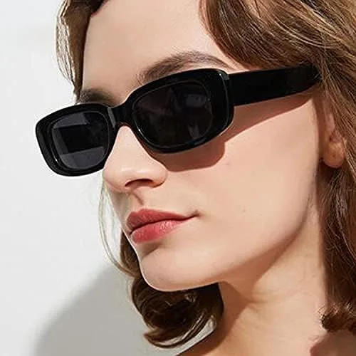 Vista 6 de Gafas de sol rectangulares pequeñas para mujer, gafas de sol retro de moda, protección UV 400, marco cuadrado