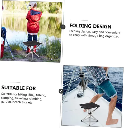 Vista 5 de WOONEKY Taburete plegable multifuncional al aire libre silla para camping, pesca, jardín, viajes y picnic