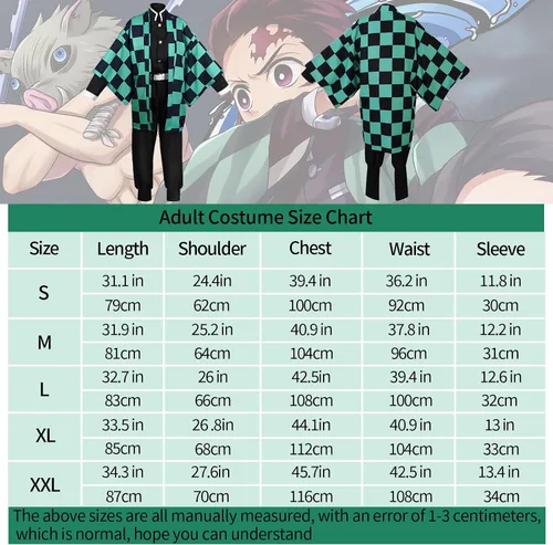 Vista 7 de Kitimi Kamado Anime Cosplay Costume Kimono Outfit, Anime Costume Adult Halloween Costume, Halloween Costume for Women Men