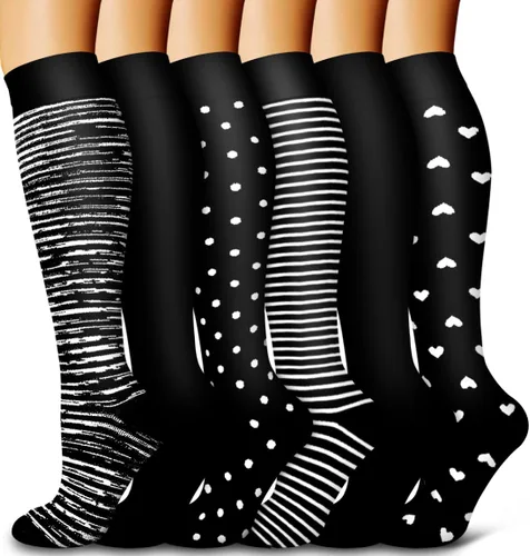 Vista 35 de Bluemaple Paquete de 6 calcetines de compresión de cobre para mujeres y hombres, el mejor apoyo para médicos, correr, enfermería, atletismo