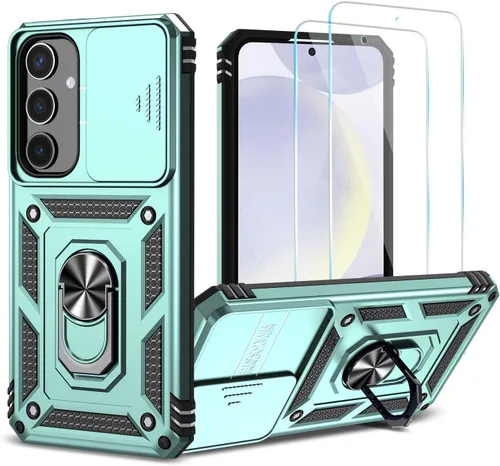 Vista 19 de Funda para Samsung Galaxy S24 Plus/S25 Plus con protector de Azul