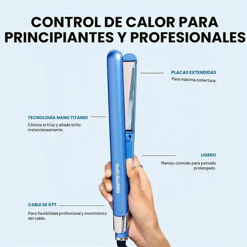 Vista 5 de BabylissPRO Nano Titanium Ultra-Sleek Hair Straightener, Flat Iron for All Hair Types