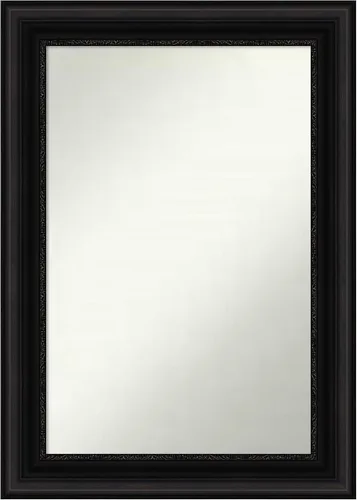 Vista 200 de Amanti Art Espejo personalizado, espejo de baño negro puente, espejo de pared o espejo de tocador de baño sobre el fregadero (26 x 26 pulgadas)