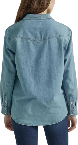 Vista 2 de Wrangler Camisa de mezclilla con cierre a presión para mujer