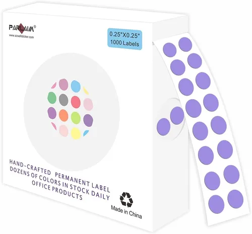 Vista 10 de PARLAIM Calcomanías de punto de código de color de 0.25 pulgadas, 1000 calcomanías de codificación en rollo para oficina, aula de estudiantes, Agua