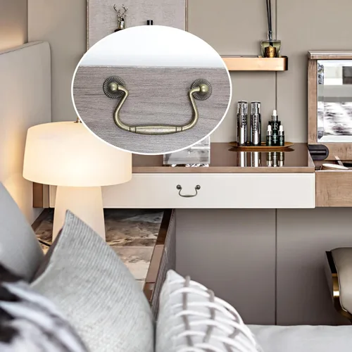 Vista 5 de 5 tiradores de fianza antiguos para cajón, perillas decorativas de agujero de 3 pulgadas, manijas de aleación de zinc, accesorios para aparador
