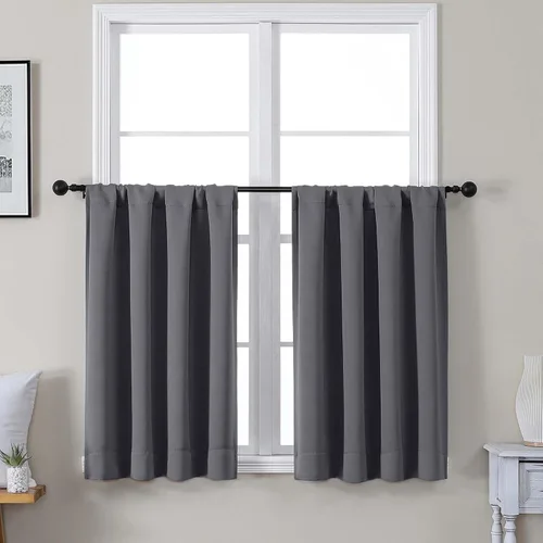 Vista 43 de Gwine Cortinas opacas para dormitorio, 54 pulgadas de largo, paneles de cortina de ventana con aislamiento térmico y reducción de ruido, cortinas