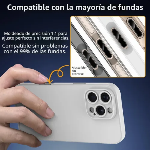 Vista 5 de Lkurui Paquete de 4 protectores de botón de control de cámara para iPhone 16 Pro/16 Pro Max/17 [estándar], cubierta de protección delgada Titanio