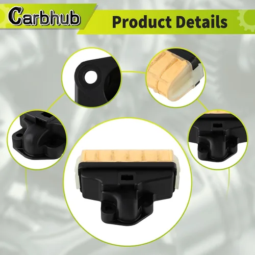 Vista 5 de Carbhub 1123-120-1651 Filtro de aire + Bujía + Filtro para línea de combustible y aceite para motosierra STIHL 023 025 MS210 MS230 MS250 con filtro