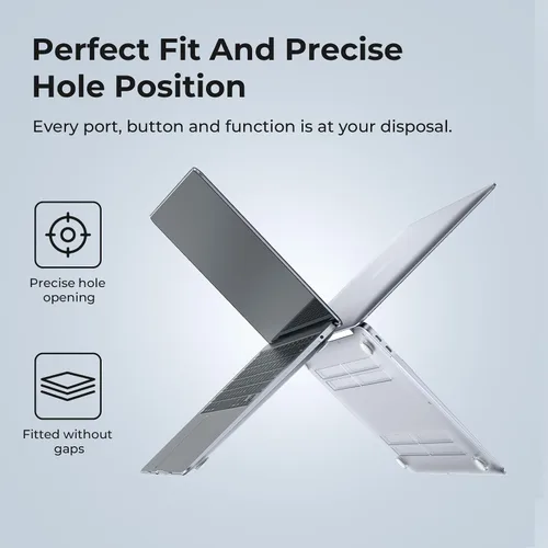 Vista 8 de EooCoo Funda compatible con MacBook Pro de 13 pulgadas, versión 2022-2016, chip M2 M1, carcasa dura transparente, fácil de instalar, funda