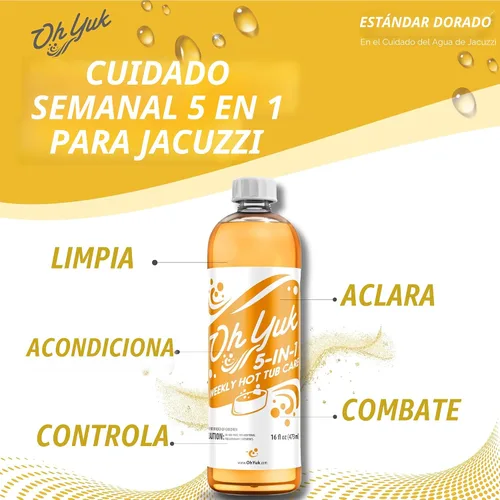 Vista 3 de Oh Yuk - Productos químicos 5 en 1 para bañera de hidromasaje, limpiador