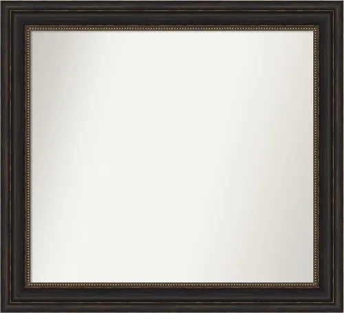 Vista 415 de Amanti Art Espejo de pared personalizado no biselado (25 x 25 pulgadas), marco de bronce acentuado, varios tamaños personalizados, espejo de baño