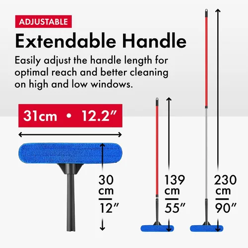 Vista 5 de Tyroler - Kit de lavado de ventanas con barra de extensión de 4.5 a 7.5 pies