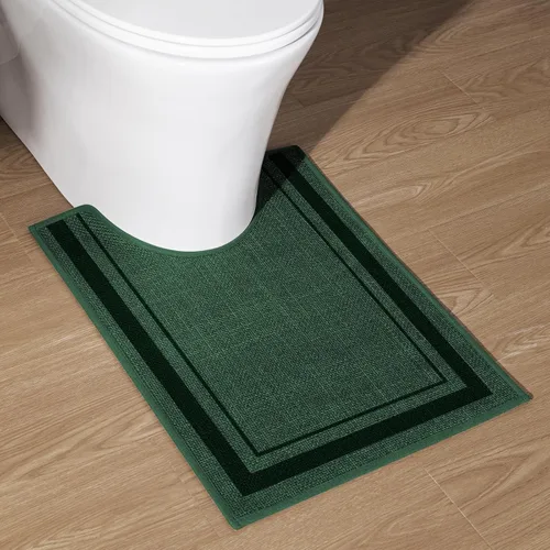 Vista 78 de chakme Juego de 2 alfombras de baño ultrafinas, absorbentes, antideslizantes, lavables a máquina, color beige oscuro, 17 x 24 pulgadas + tapete